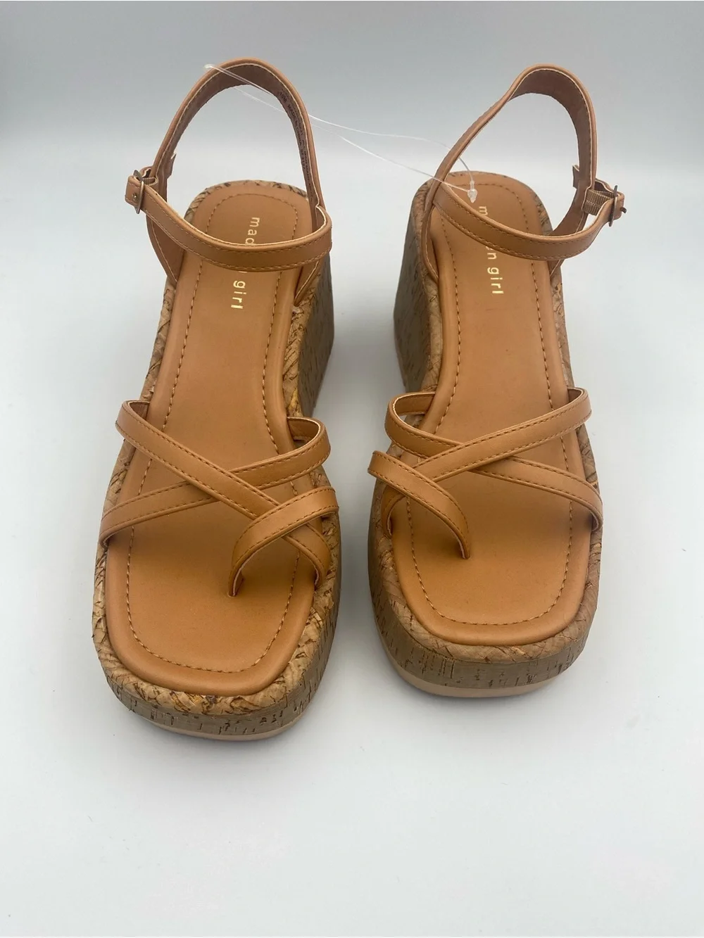 Madden Girl Tan Cork Platform Strappy Sandals